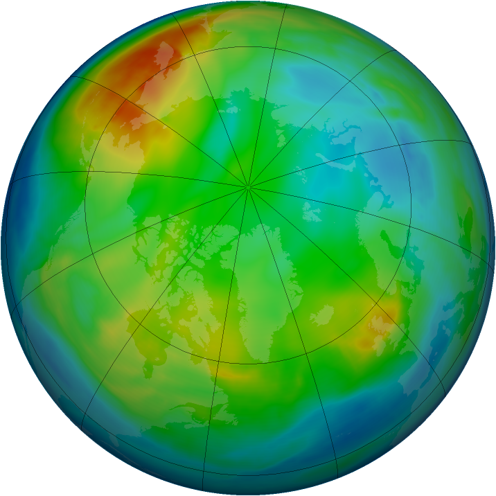Arctic ozone map for 07 December 2007